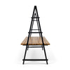 Jo Outdoor Pergola Table | Black Metal Frame | Slatted Teak Brown Wood