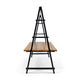 Jo Outdoor Pergola Table | Black Metal Frame | Slatted Teak Brown Wood