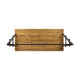 Jo Outdoor Pergola Table | Black Metal Frame | Slatted Teak Brown Wood