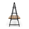Jo Outdoor Pergola Table | Black Metal Frame | Slatted Teak Brown Wood