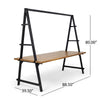 Jo Outdoor Pergola Table | Black Metal Frame | Slatted Teak Brown Wood