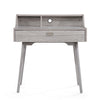 Modern Study Desk w Drawer and 2 Small Cubbies | 35" Oak Gray Wood
