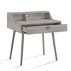 Modern Study Desk w Drawer and 2 Small Cubbies | 35" Oak Gray Wood