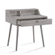 Modern Study Desk w Drawer and 2 Small Cubbies | 35" Oak Gray Wood