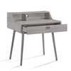 Modern Study Desk w Drawer and 2 Small Cubbies | 35’’ Oak Gray Wood BM335255