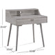 Modern Study Desk w Drawer and 2 Small Cubbies | 35’’ Oak Gray Wood BM335255