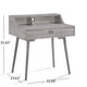 Modern Study Desk w Drawer and 2 Small Cubbies | 35" Oak Gray Wood