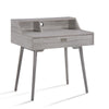 Modern Study Desk w Drawer and 2 Small Cubbies | 35" Oak Gray Wood