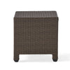 Perie Accent Table | 18" Modern Square Top | Dark Brown Rattan Woven