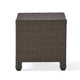 Perie Accent Table | 18’’ Modern Square Top | Dark Brown Rattan Woven BM335256