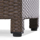 Perie Accent Table | 18" Modern Square Top | Dark Brown Rattan Woven