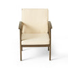 Gerry Outdoor Club Chair Set of 2 | Cream Cushion | Slatted Dark Brown