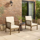 Gerry Outdoor Club Chair Set of 2 | Cream Cushion | Slatted Dark Brown