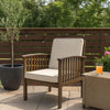 Gerry Outdoor Club Chair Set of 2 | Cream Cushion | Slatted Dark Brown