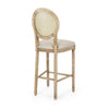 Barstool Chair Set of 2 | Beige Cushion and Natural Brown Rattan Back