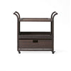 Naed Rolling Kitchen Bar Cart | 40" Dark Brown Rattan Woven