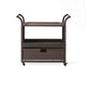 Naed Rolling Kitchen Bar Cart | 40" Dark Brown Rattan Woven