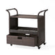Naed Rolling Kitchen Bar Cart | 40" Dark Brown Rattan Woven