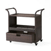 Naed Rolling Kitchen Bar Cart | 40’’ Dark Brown Rattan Woven BM335259
