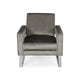 Club Armchair | Cutout Armrests | Chrome Steel and Modern Gray Velvet BM335261