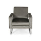 Club Armchair | Cutout Armrests | Chrome Steel and Modern Gray Velvet