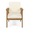 Gerry Outdoor Club Chairs Set of 2 | Cream |  Slatted Light Brown