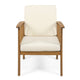 Gerry Outdoor Club Chairs Set of 2 | Cream |  Slatted Light Brown