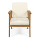 Gerry Outdoor Club Chairs Set of 2 | Cream |  Slatted Light Brown
