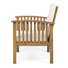 Gerry Outdoor Club Chairs Set of 2 | Cream |  Slatted Light Brown