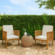 Gerry Outdoor Club Chairs Set of 2 | Cream |  Slatted Light Brown