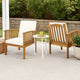 Gerry Outdoor Club Chairs Set of 2 | Cream |  Slatted Light Brown