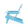 Outdoor Adirondack Chair | Slatted Back | Blue Foldable Wood Frame