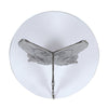 Accent Table w 17" Glass Top | Butterfly Wing Nickel Aluminum Base