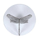 Accent Table w 17" Glass Top | Butterfly Wing Nickel Aluminum Base