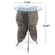 Accent Table w 17’’ Glass Top | Butterfly Wing Nickel Aluminum Base BM335264