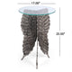 Accent Table w 17" Glass Top | Butterfly Wing Nickel Aluminum Base