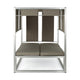 Modern 2 Chaise Daybed with Canopy, Outdoor, Khaki Brown, Chrome Metal