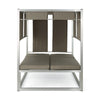 Modern 2 Chaise Daybed with Canopy Outdoor Khaki Brown Chrome Metal BM335265