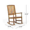 Fred Outdoor Rocking Chair | Slatted Back Design | Brown Acacia Wood