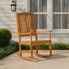 Fred Outdoor Rocking Chair | Slatted Back Design | Brown Acacia Wood