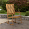 Fred Outdoor Rocking Chair | Slatted Back Design | Brown Acacia Wood