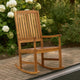 Fred Outdoor Rocking Chair | Slatted Back Design | Brown Acacia Wood