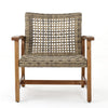 Bops Outdoor Accent Club Chair Set of 2 | Brown Wood | Gray Wicker