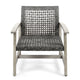 Bops Outdoor Club Chair Set of 2 | Graywash Acacia Wood | Gray Wicker