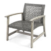 Bops Outdoor Club Chair Set of 2 | Graywash Acacia Wood | Gray Wicker