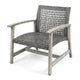 Bops Outdoor Club Chair Set of 2 | Graywash Acacia Wood | Gray Wicker