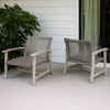 Bops Outdoor Club Chair Set of 2 | Graywash Acacia Wood | Gray Wicker