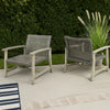 Bops Outdoor Club Chair Set of 2 | Graywash Acacia Wood | Gray Wicker