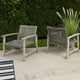 Bops Outdoor Club Chair Set of 2 | Graywash Acacia Wood | Gray Wicker