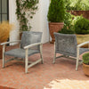 Bops Outdoor Club Chair Set of 2 | Graywash Acacia Wood | Gray Wicker
